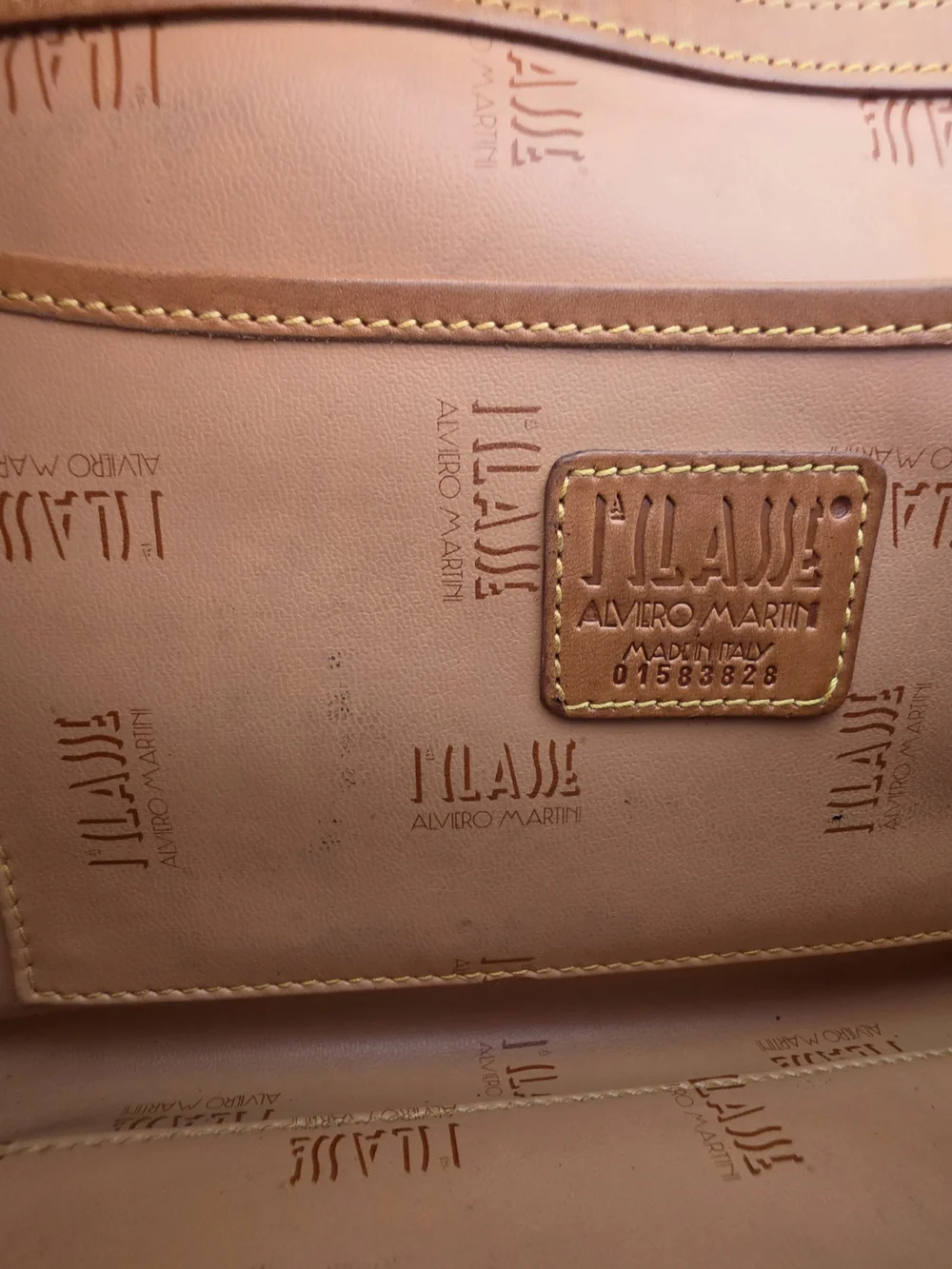 Alviero Martini Brown Map-Print Top Handle Bag